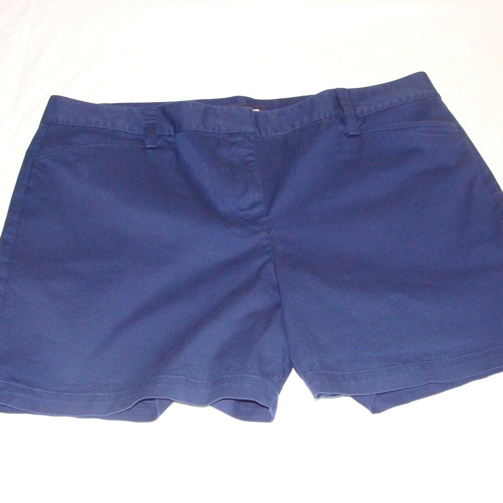 LANDS' END Navy Blue "Mid Rise" Casual SHORTS Sz 18 (5 Inch Inseam)